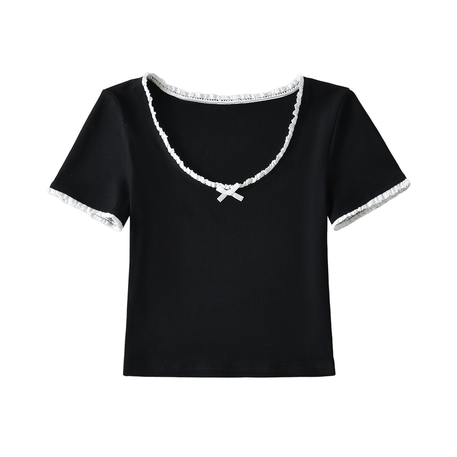 Stretch Body-Hugging Short Sleeve T-Shirt
