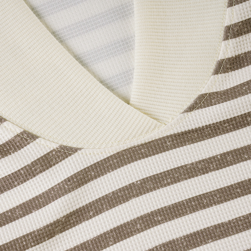 Fitted Urban Contrast Bands Waffle Sweater