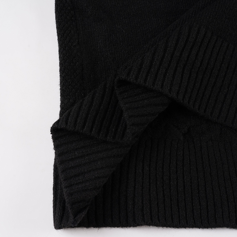 Vintage Herringbone Zip Hood Loose Cardigan