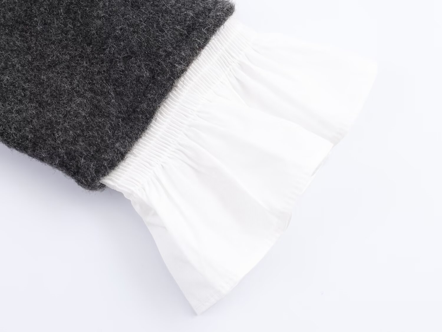 Two-Tone Button-Front Polyester Sweater