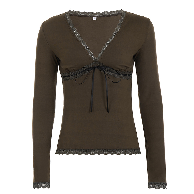 Brushed Milk Silk Cinched Plunging Top