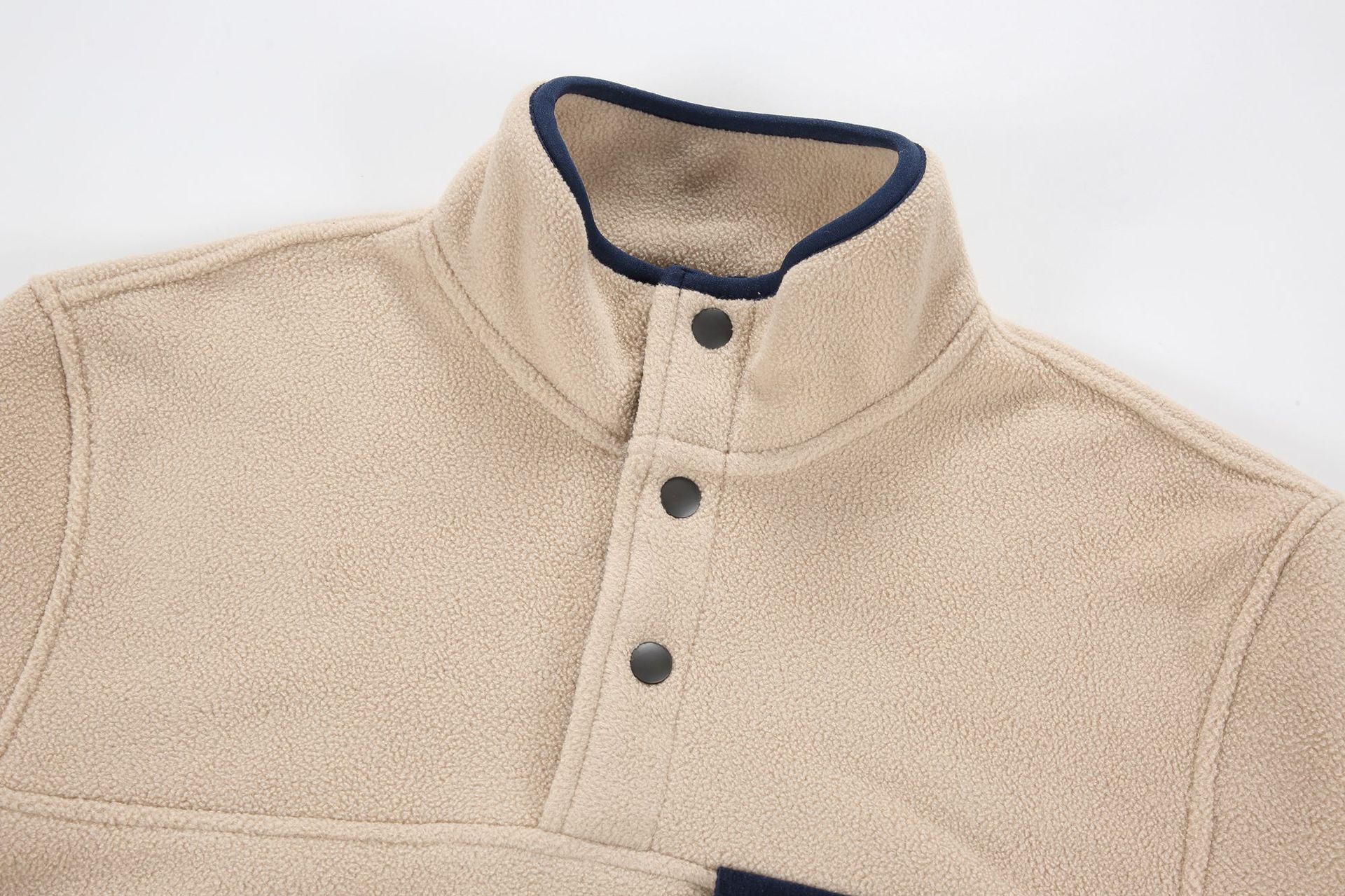 Two-Tone High Neck Polyester Hoodie