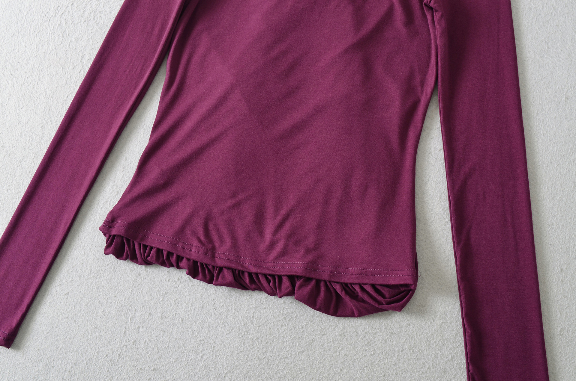 Asymmetric Draped Full Sleeve Cropped Tee