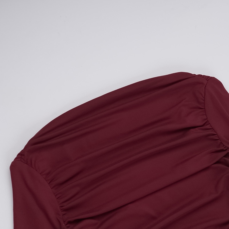 One Shoulder Open Back Full Sleeve Dress