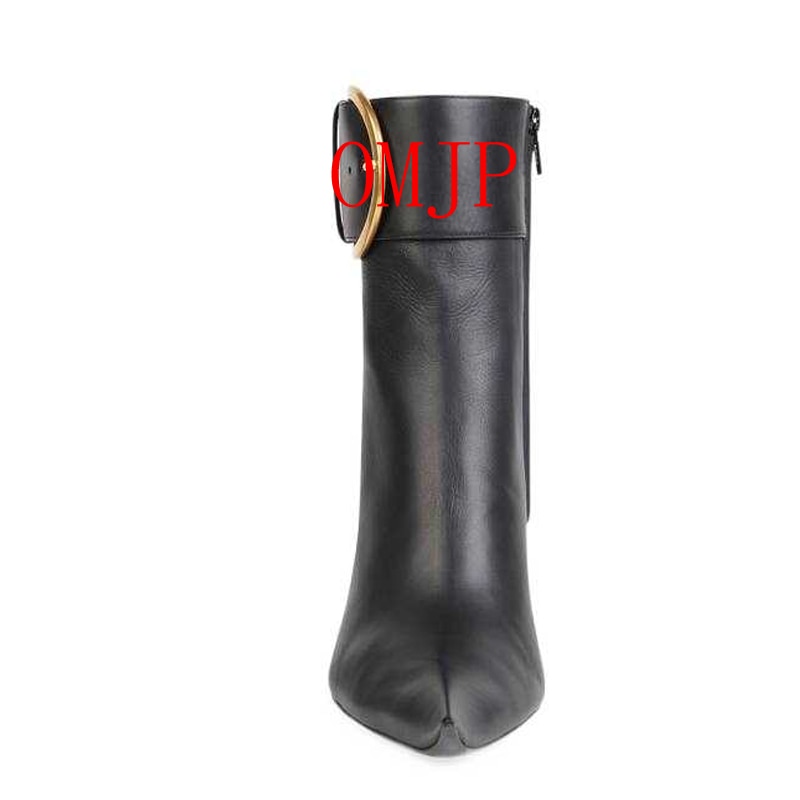 New Brand Sexy Women's Ankle Boots Thin High Heel Pointed Toe Fashion Zipper Short Boots Party Shoes Black Green Big Size