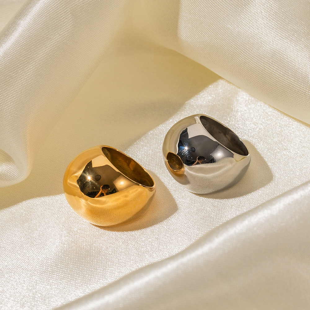 Exaggerated Ball Ring for Women Metal Texture Trendy Romantic Waterproof Jewelry Gala Gift