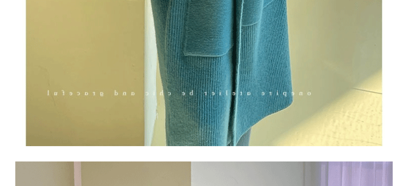 Wool Blend Oversized Collar Cardigan