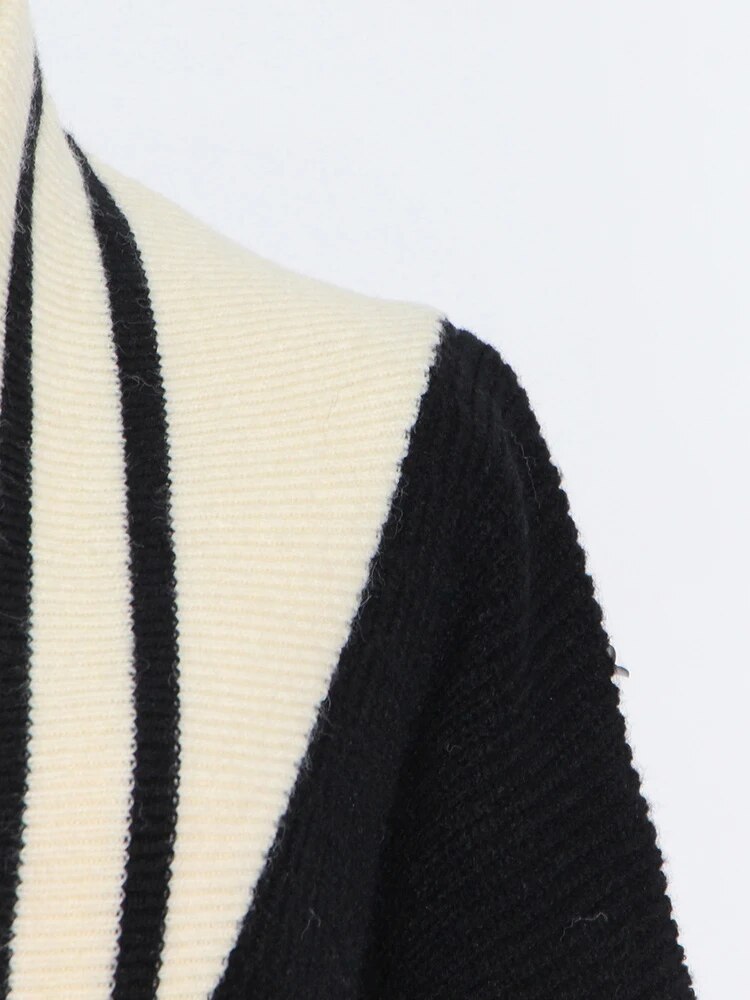 Ladies Relaxed Open Front Polyester Multi Tone Sweater