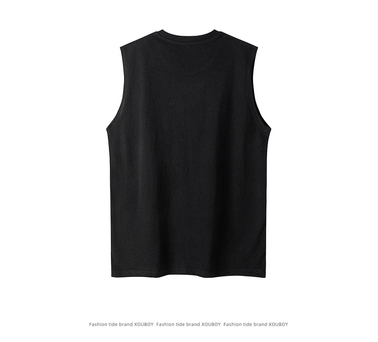 Casual Cursive Sleeveless Round Neck Loose Vest for Men