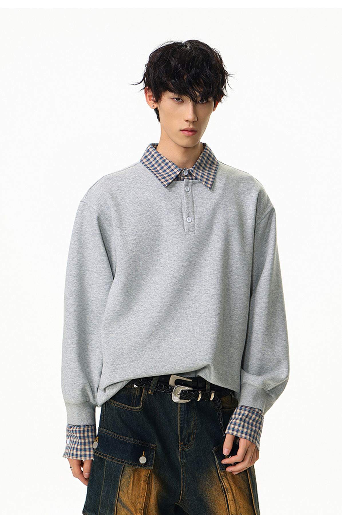 Solid Faux Layered Hoodie