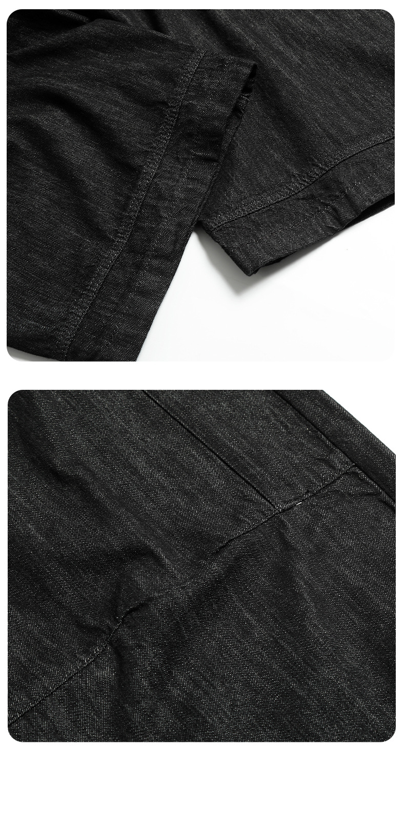 Black Tapered Jeans for Men and Women Casual Wide-Leg Long Pants