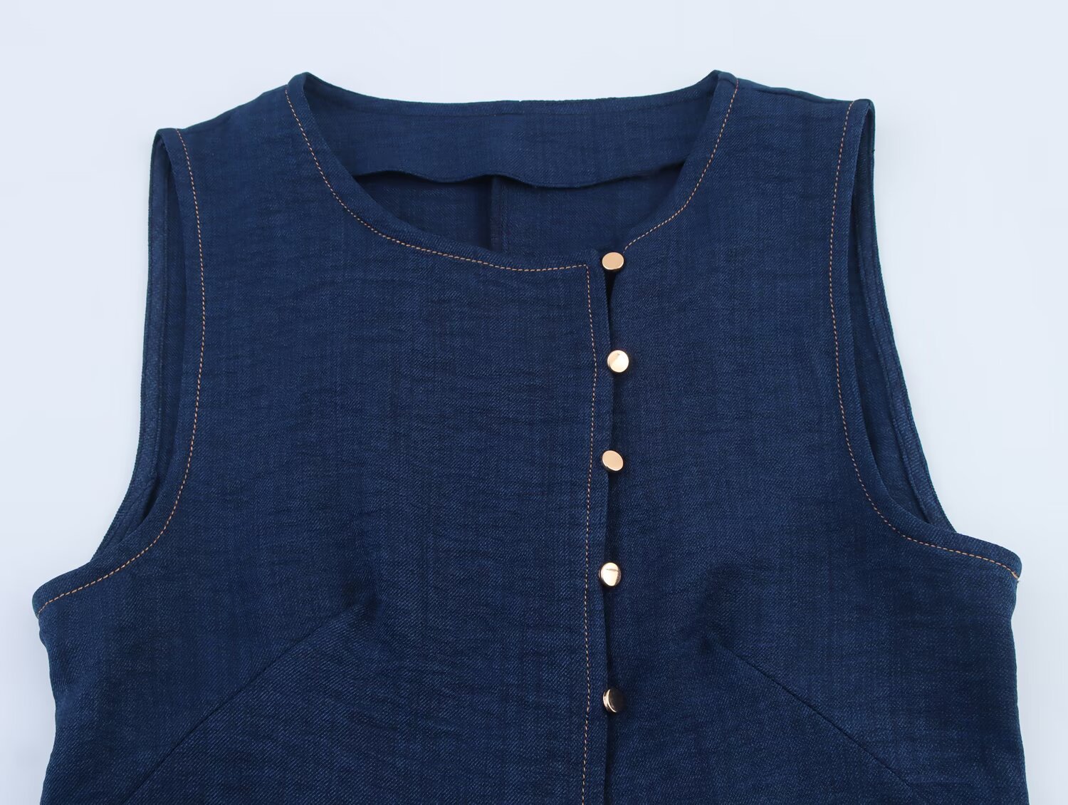 Ladies Round Neck Sleeveless Polyester Tank