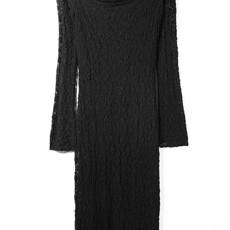 Ladies Single Shoulder Sleeveless Dark Polyester Dress