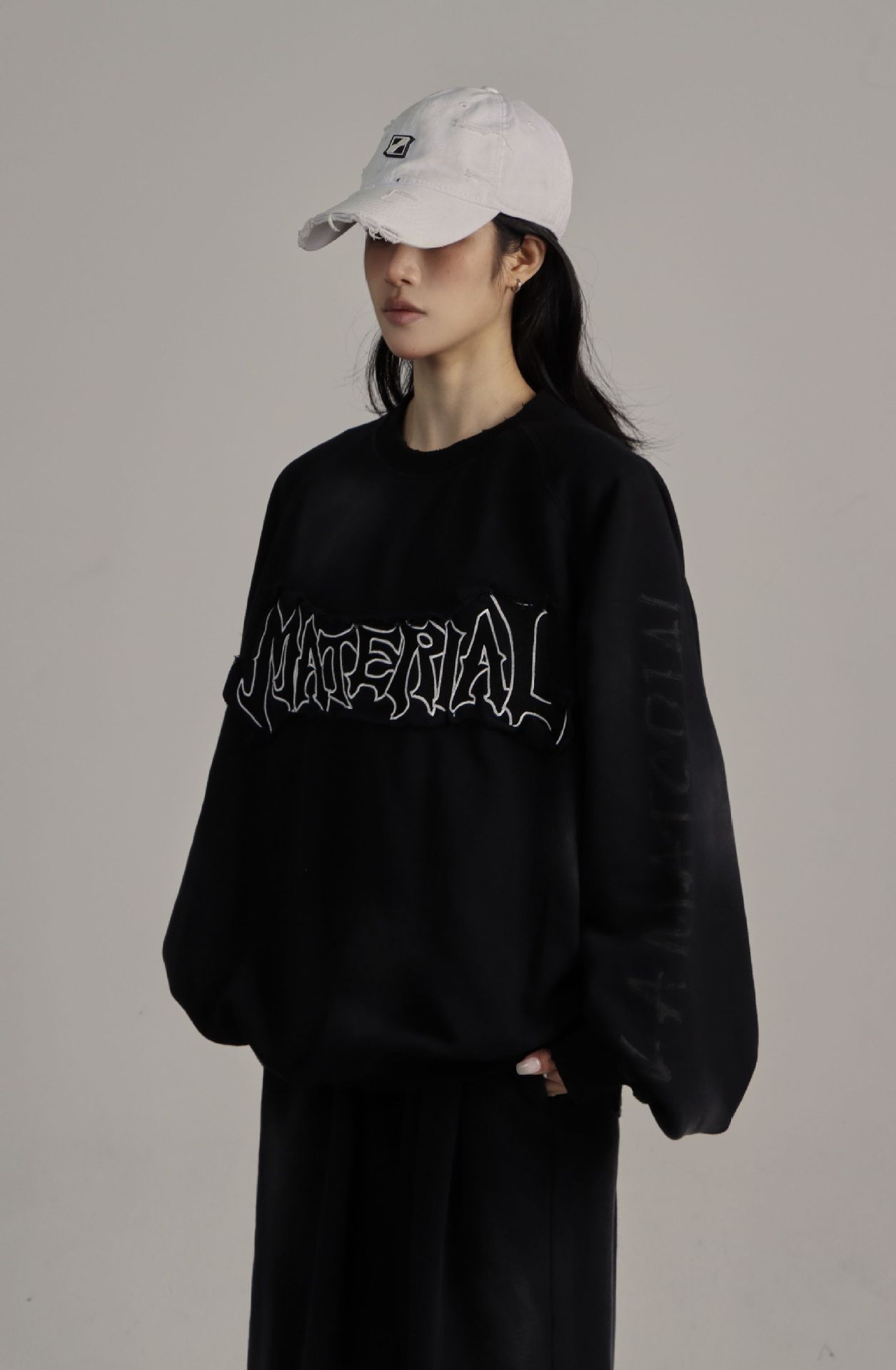 American Retro Cotton Loose Fit Letter Hoodie