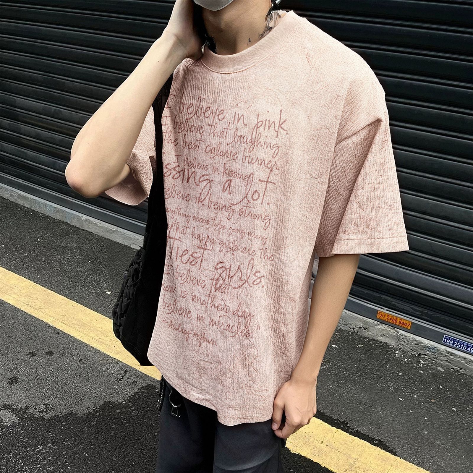 Polyester Round Neck Numeric Loose Fit T-Shirt