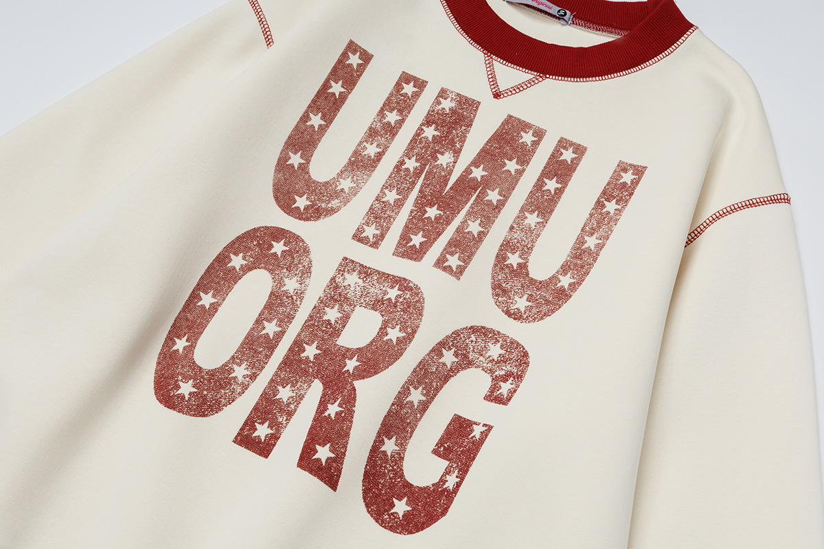 Loose Letter Print Slim Design Crew Neck Sweatshirt for Women