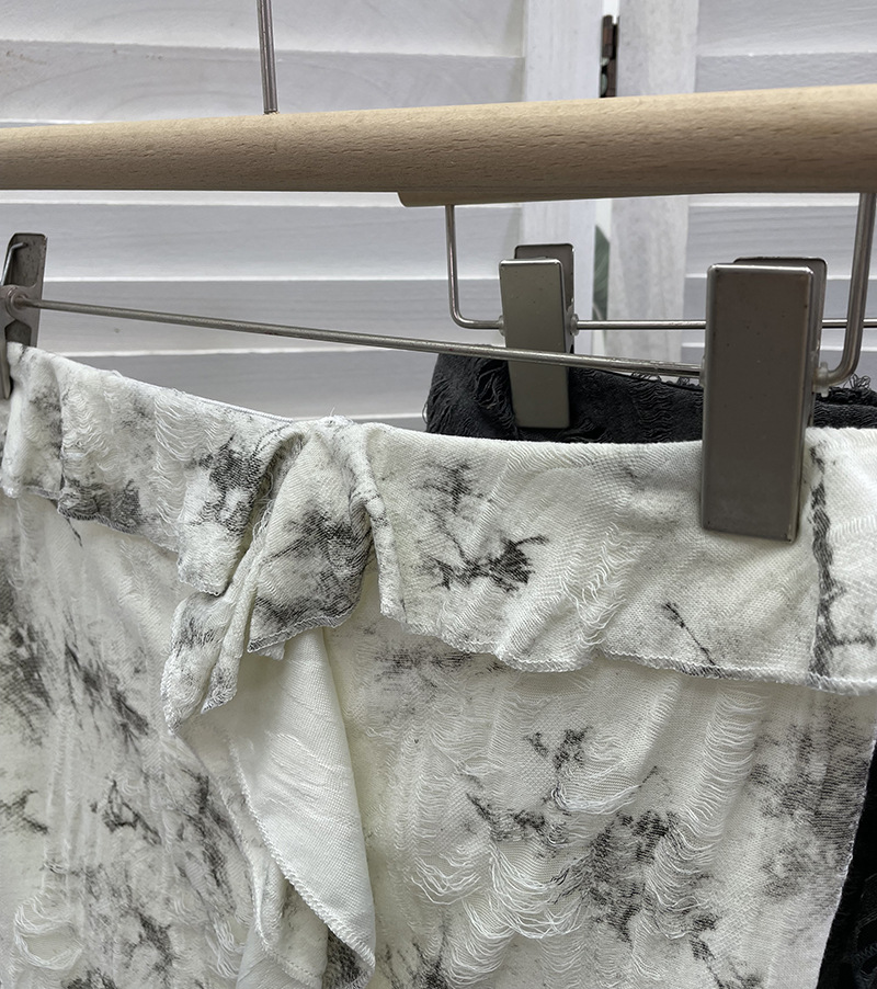 Ombre Asymmetrical Distressed Frilled Bandeau Vest