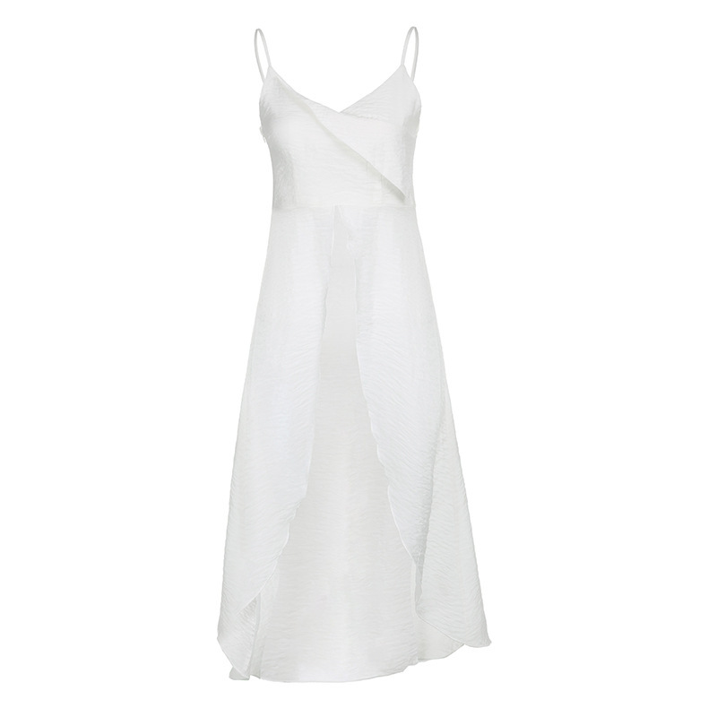 Plain Scoopneck Spandex Maxi Slit Cami and Corset