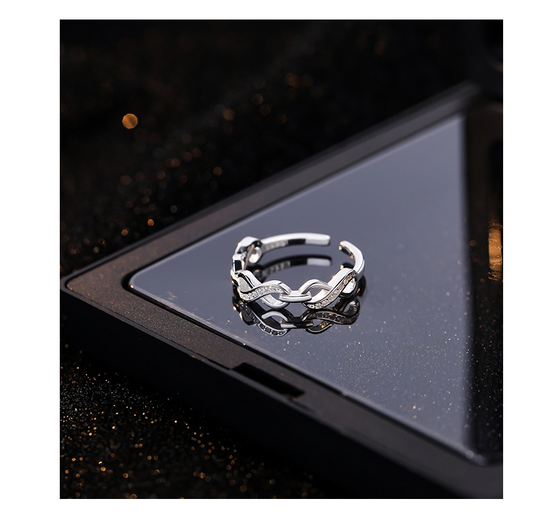 S925 Sterling Silver "Endless Love" Chain Ring Women's High-End Cold Wind Niche Design Open Ring