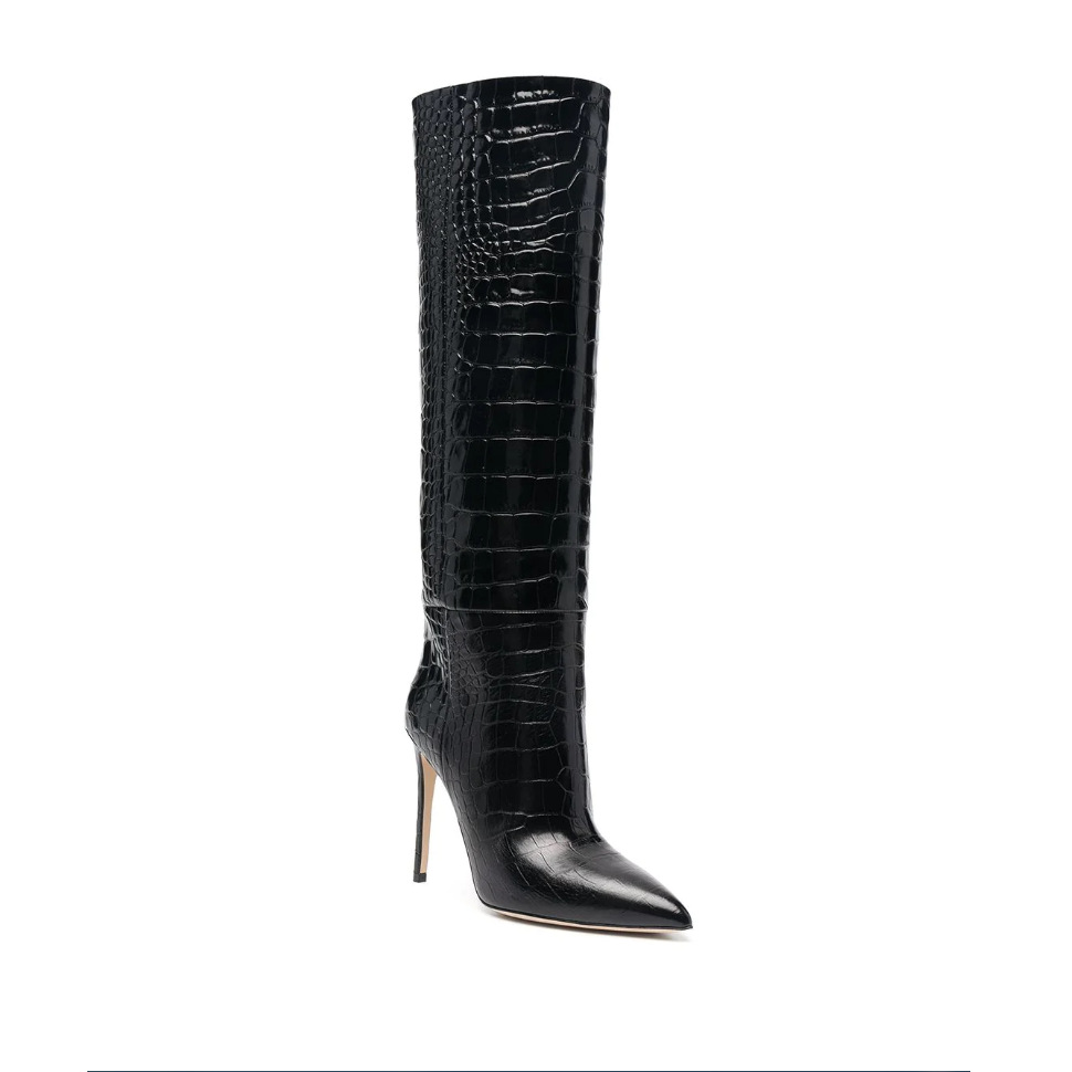 Women's High Boots Crocodile Print Slip-on Long Boots Women Sexy High Heels Designer Shoes Stiletto Concise Demonia Boots