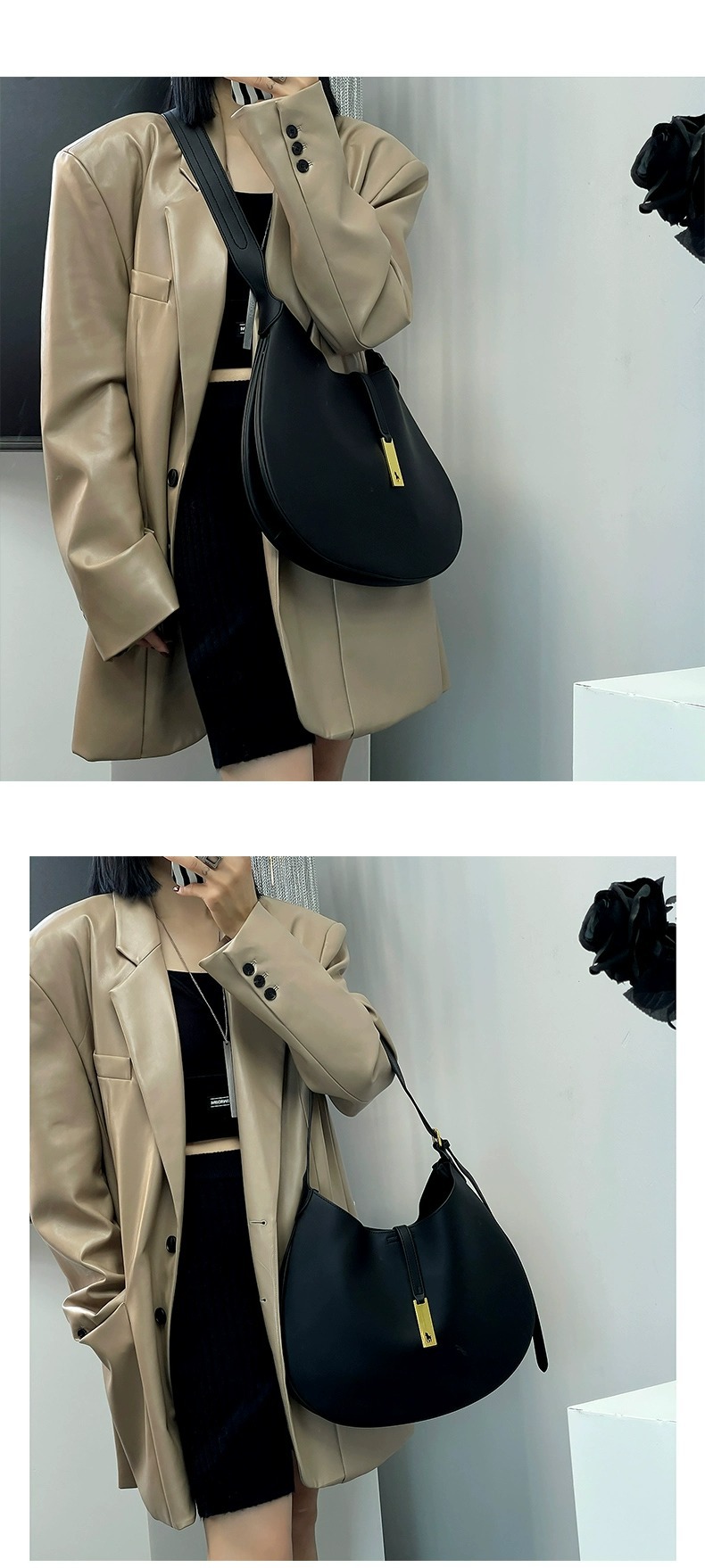 Fashion Ruched Hobos Women Handbag Designer Women Bag Luxury Soft Pu Leather Shoulder Crossbody Bags Lady Simply Tote Purse