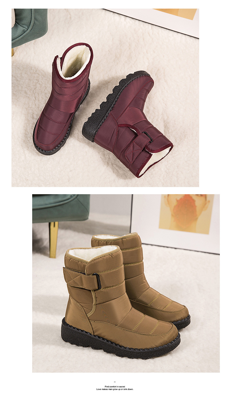 Winter New Snow Boots Women's High Top Waterproof Cotton Shoes Casual Short Tube Plush Plus Large Cotton Boots 43 Amazon