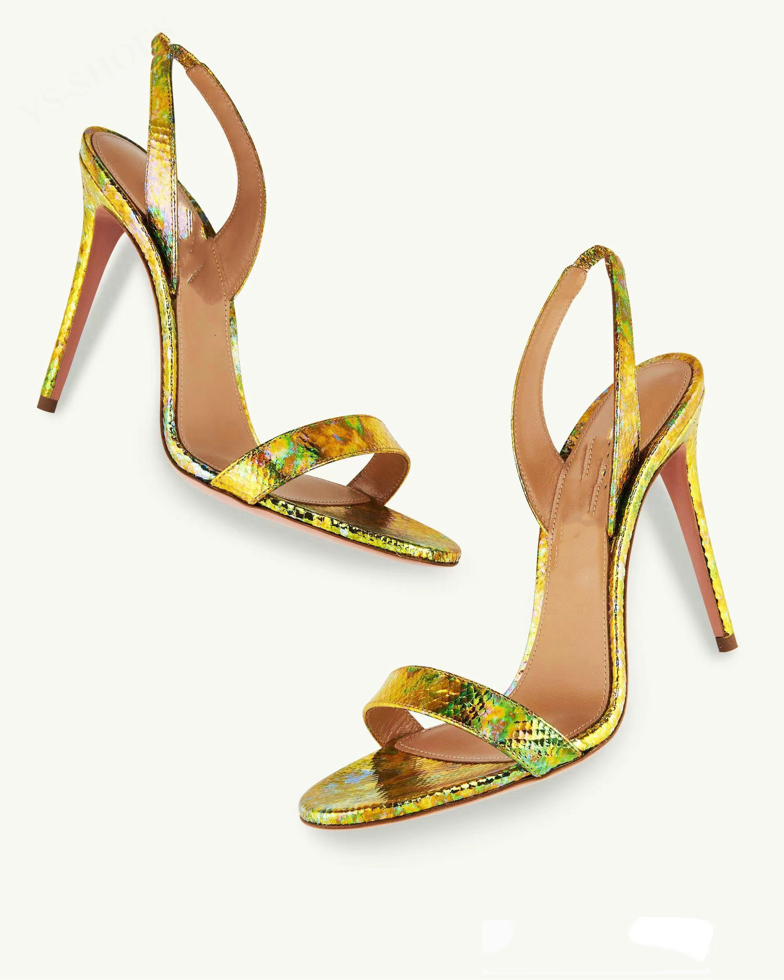 New round head strip with a fashionable and minimalist look, slim and slim, ultra-high heels, and a large size sandal for women