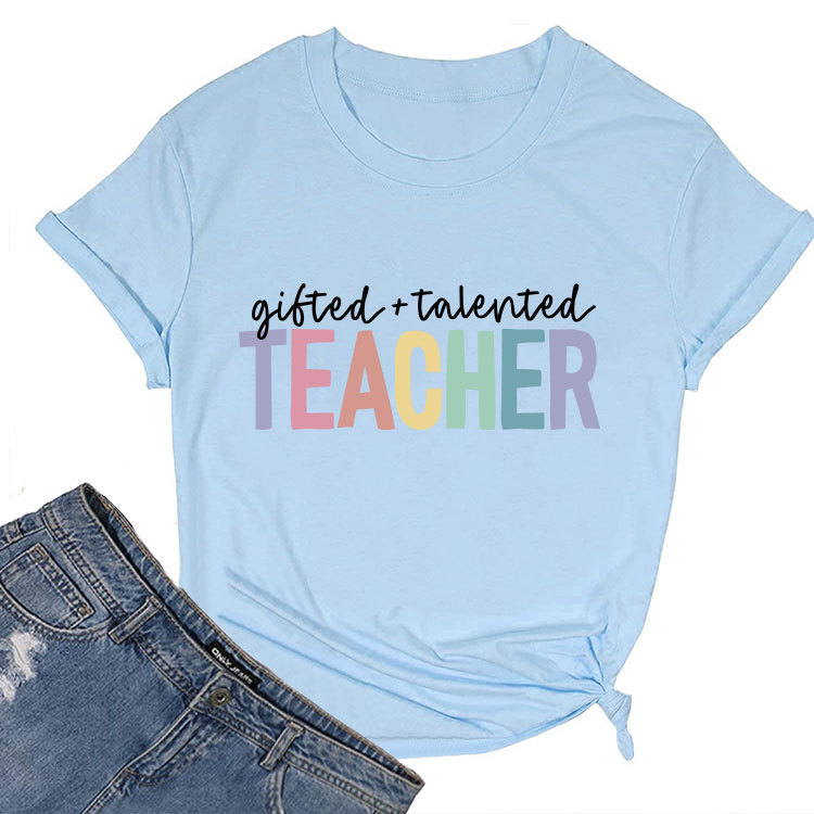 Ladies Geometric Print Crew Neck T-shirt
