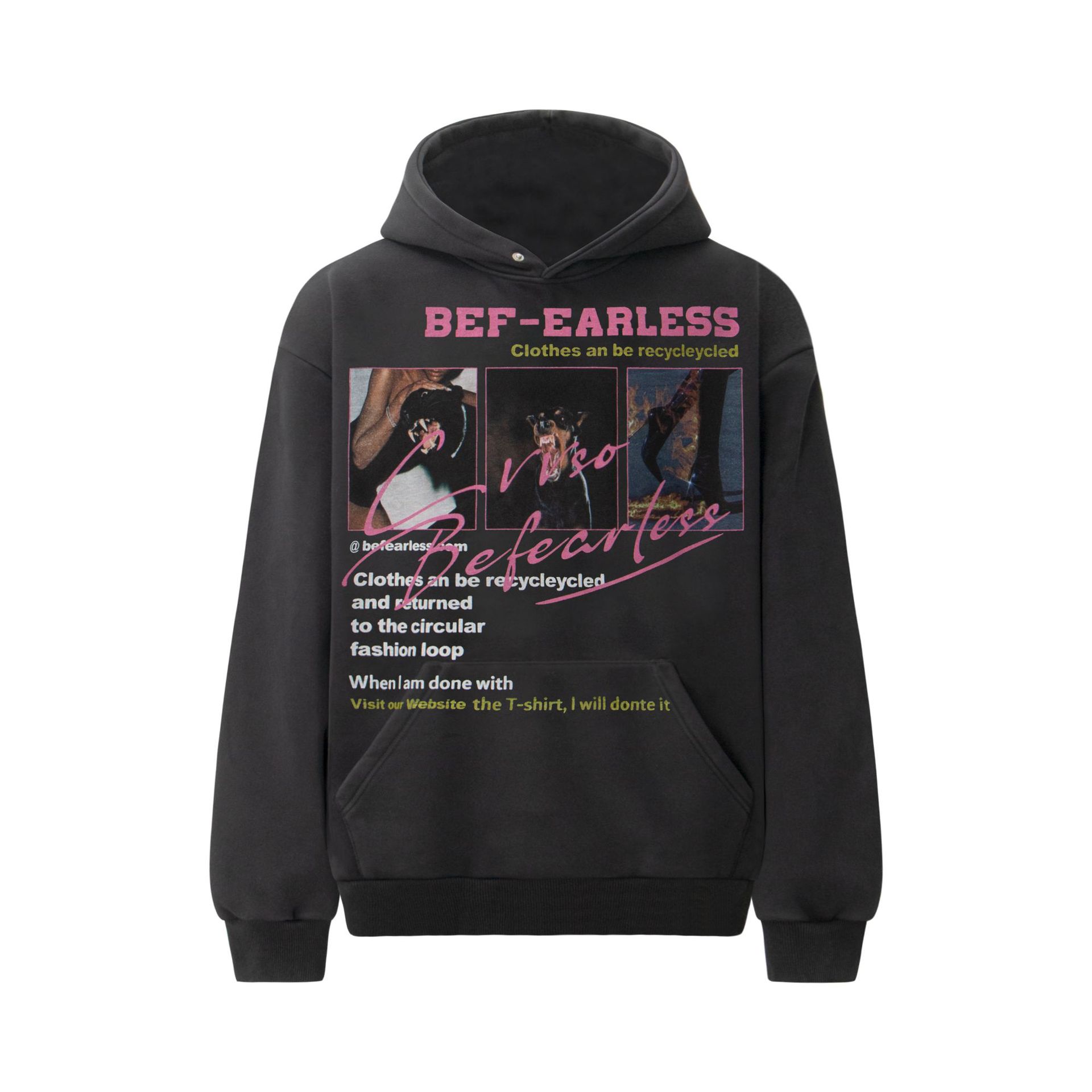 Style Conley Printed Doberman Washed Hoodie Sweatshirt