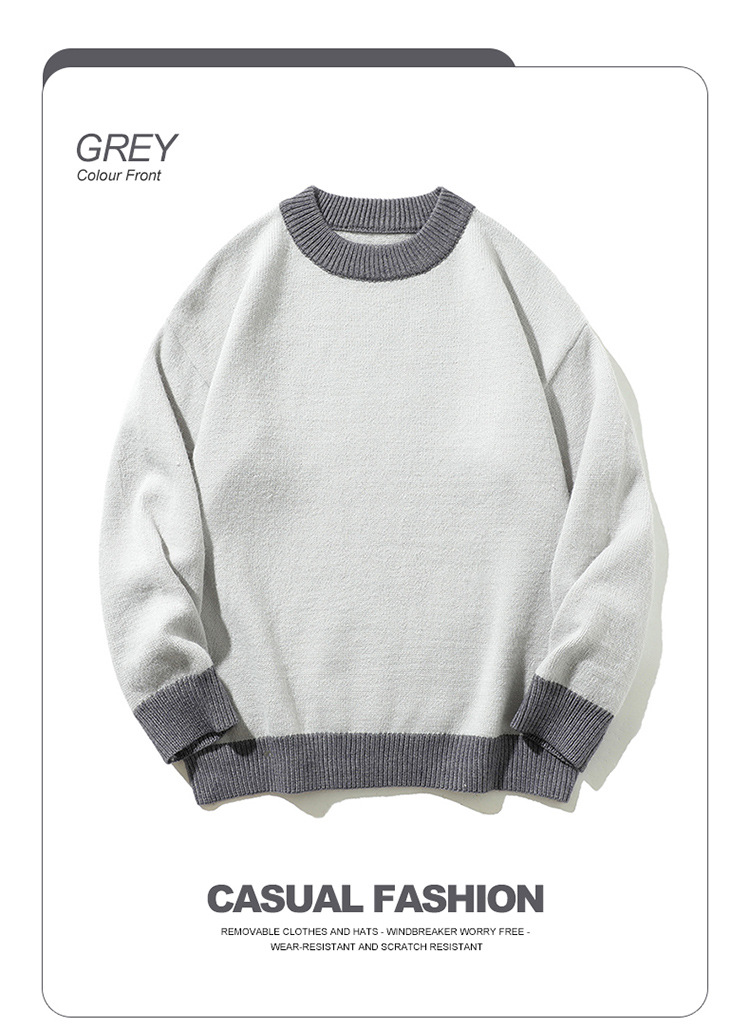 Relaxed Fit Japanese Workwear Two-Tone Sweater