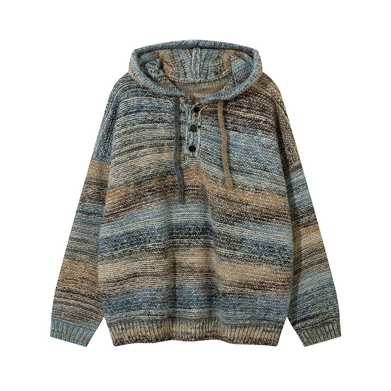 Japanese Workwear Ombre Oversized Hoodie Sweater