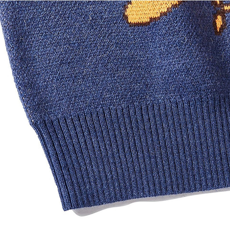 Colorful Feline And Aquatic Print Viscose Sweater