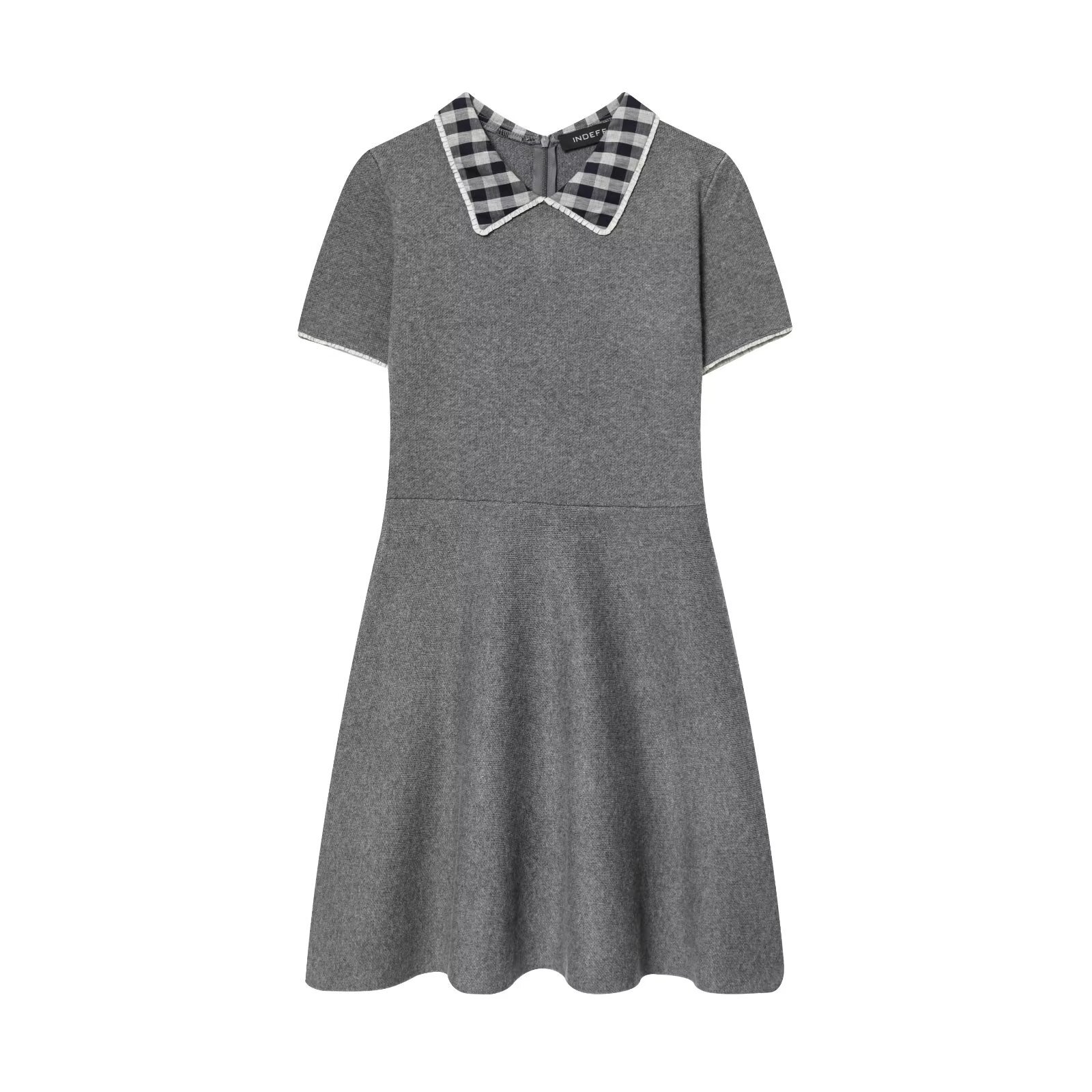 Mock Neck Cropped Sleeve High-Waisted Polyester Mini Dress
