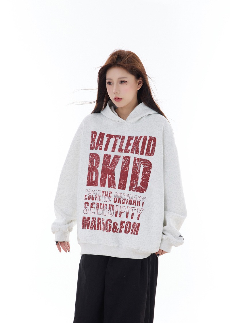 Urban Typography Long Sleeve Hoodie