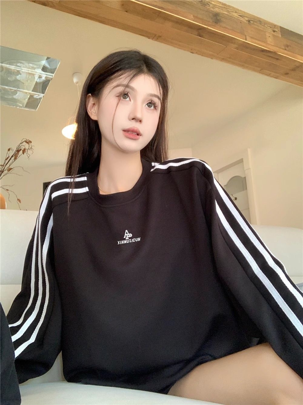 Oversized Japanese Korean Hip-Length Crew Sweater