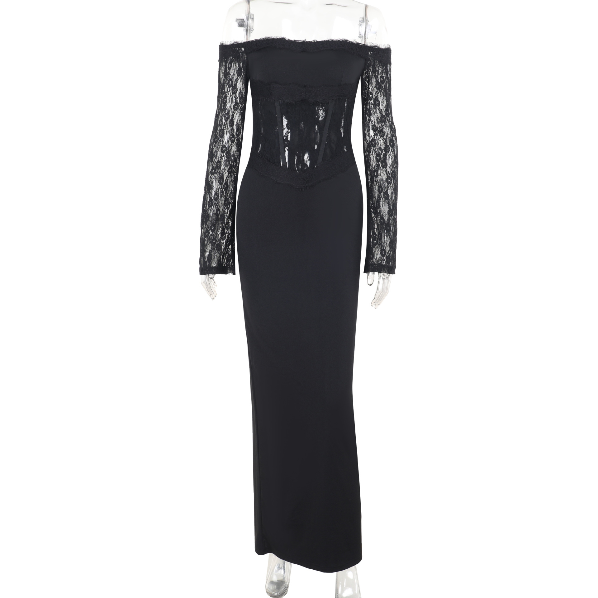 Single Strap Mock Neck Bodycon Dress