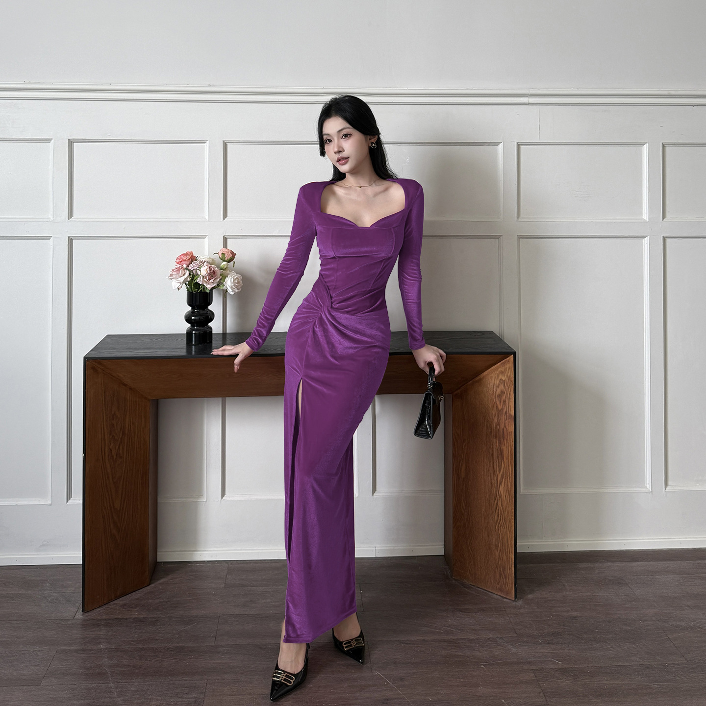 Bodycon Maxi Dress with Side Split