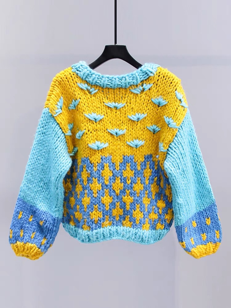 Artisan Floral Wool Blend Sweater