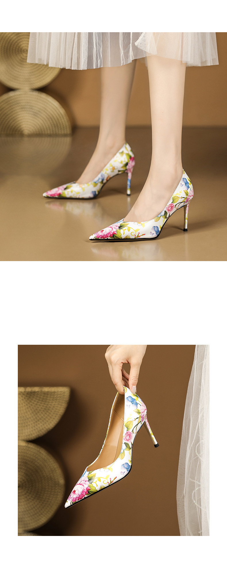 Etiquette professional work shoes, pointed embroidered single shoes, women's ethnic style