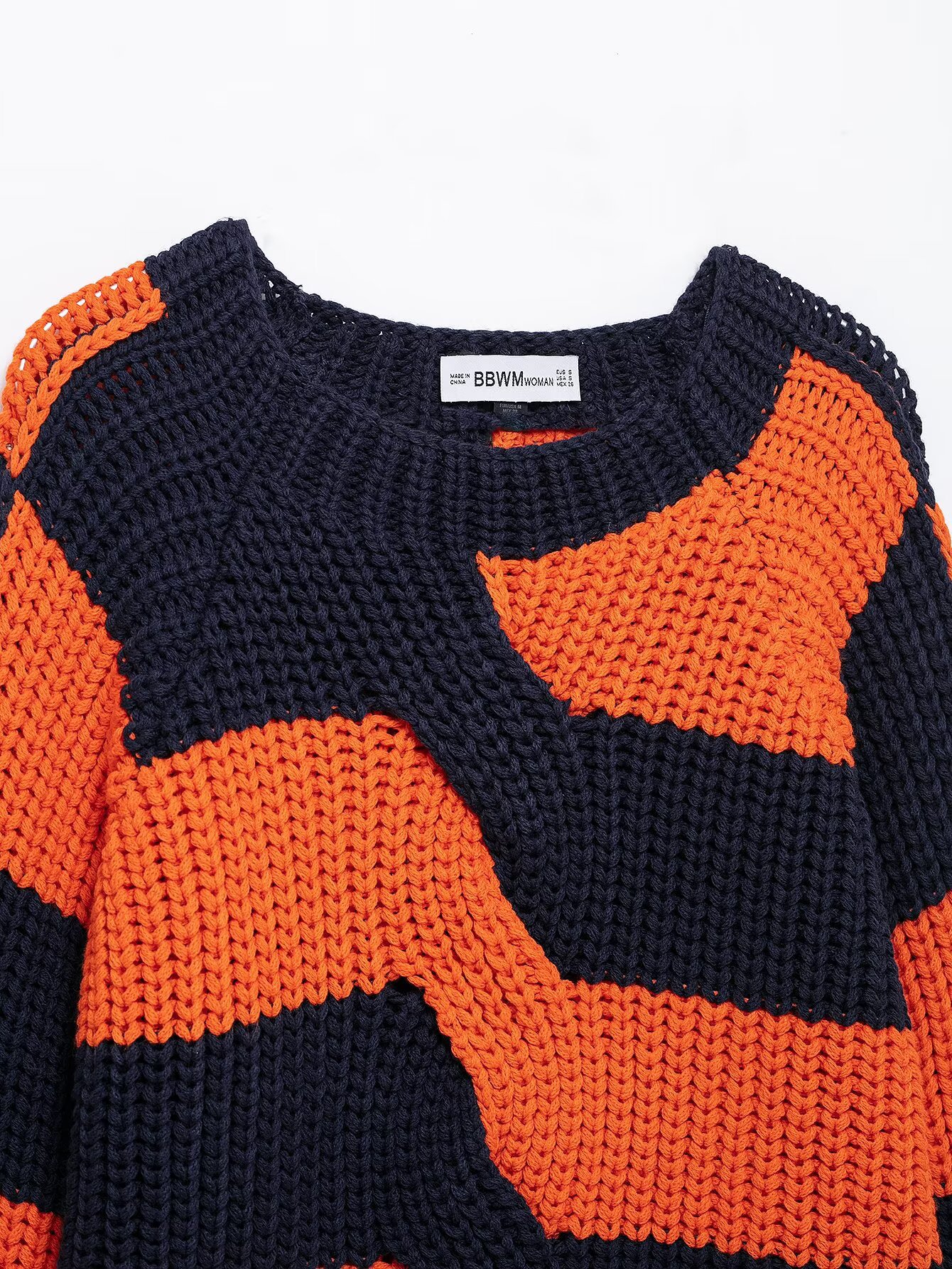 Oversized Banded Crew Sweater