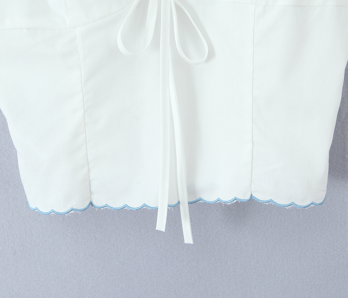 V-neck lace checkered suspender