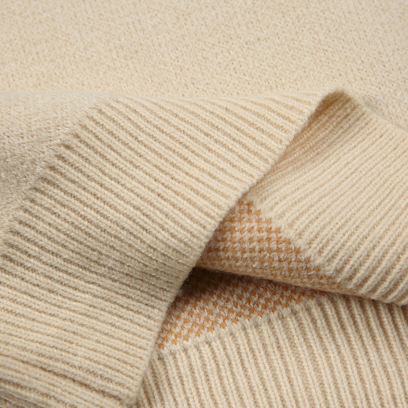 Oversized Color Block Japanese Workwear Sweater