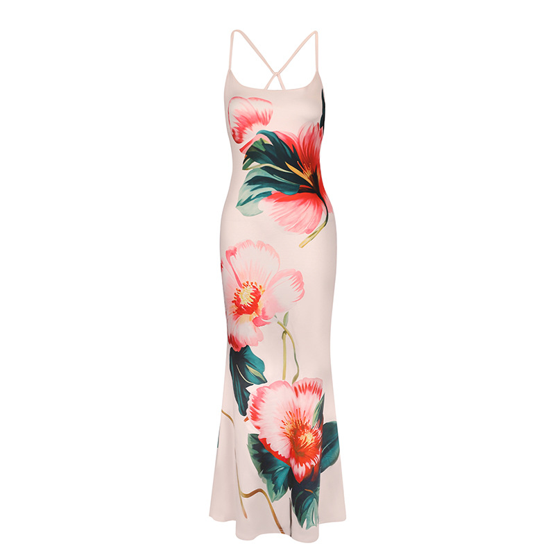 Open Back Botanical Maxi Jumpsuit