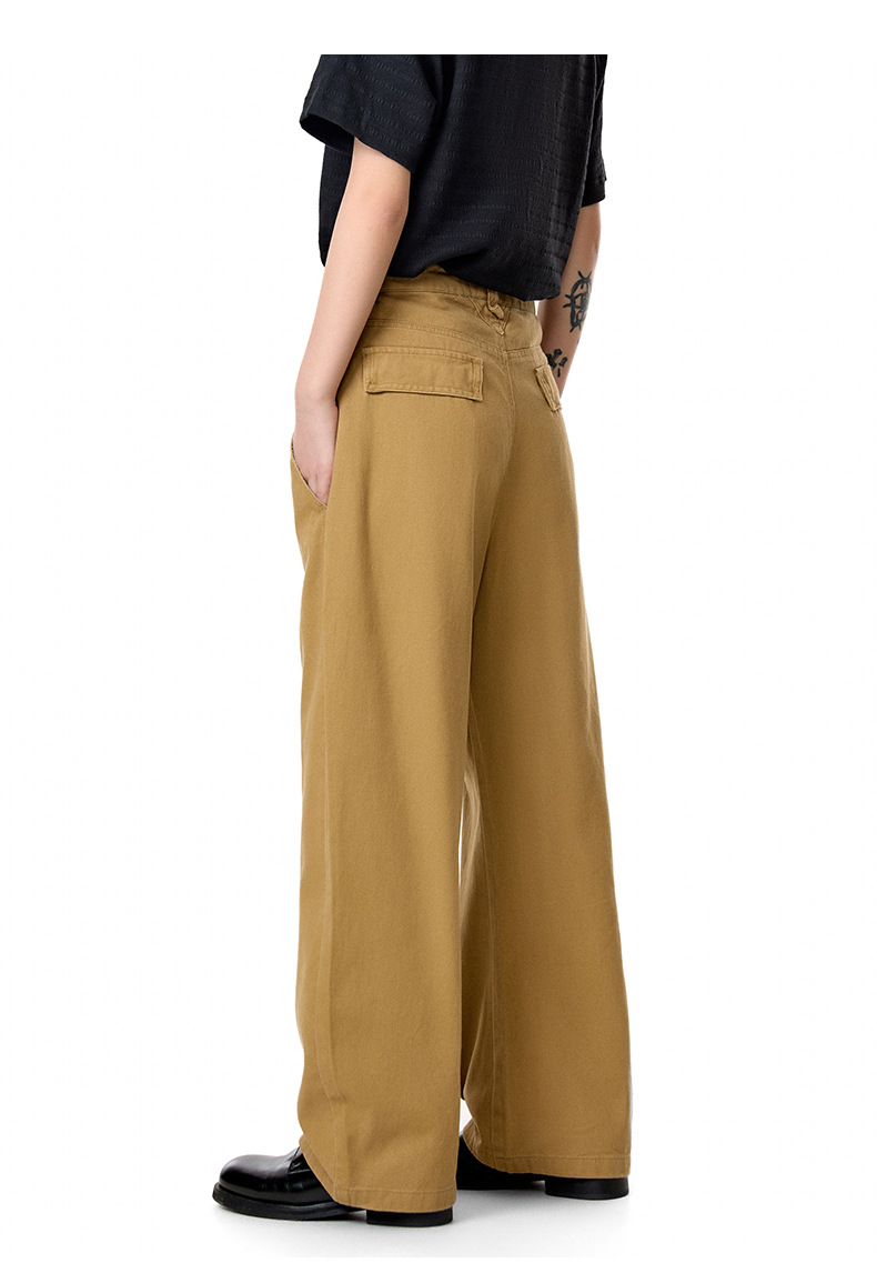 Men's Double Waist Fake Two-Piece Casual Pants Straight Loose Long Pants
