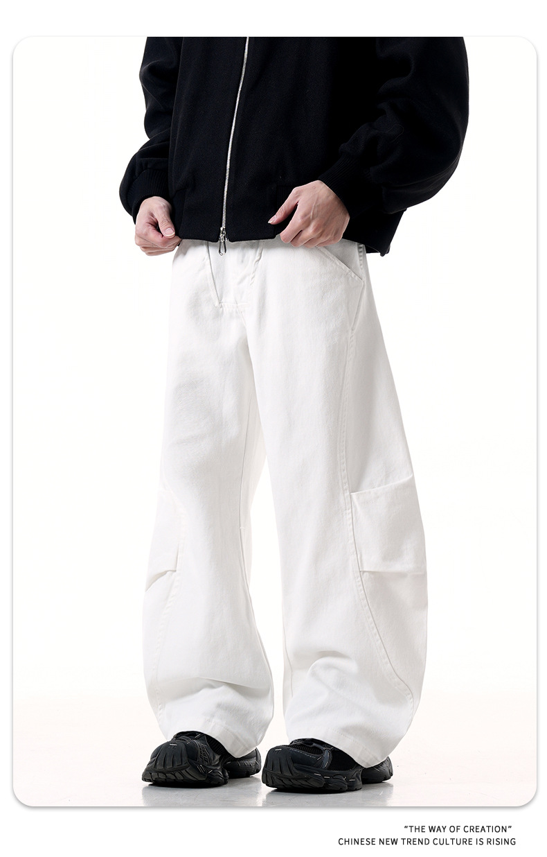 Casual Pure Cotton Three-Dimensional Loose Wide Leg Long Pants
