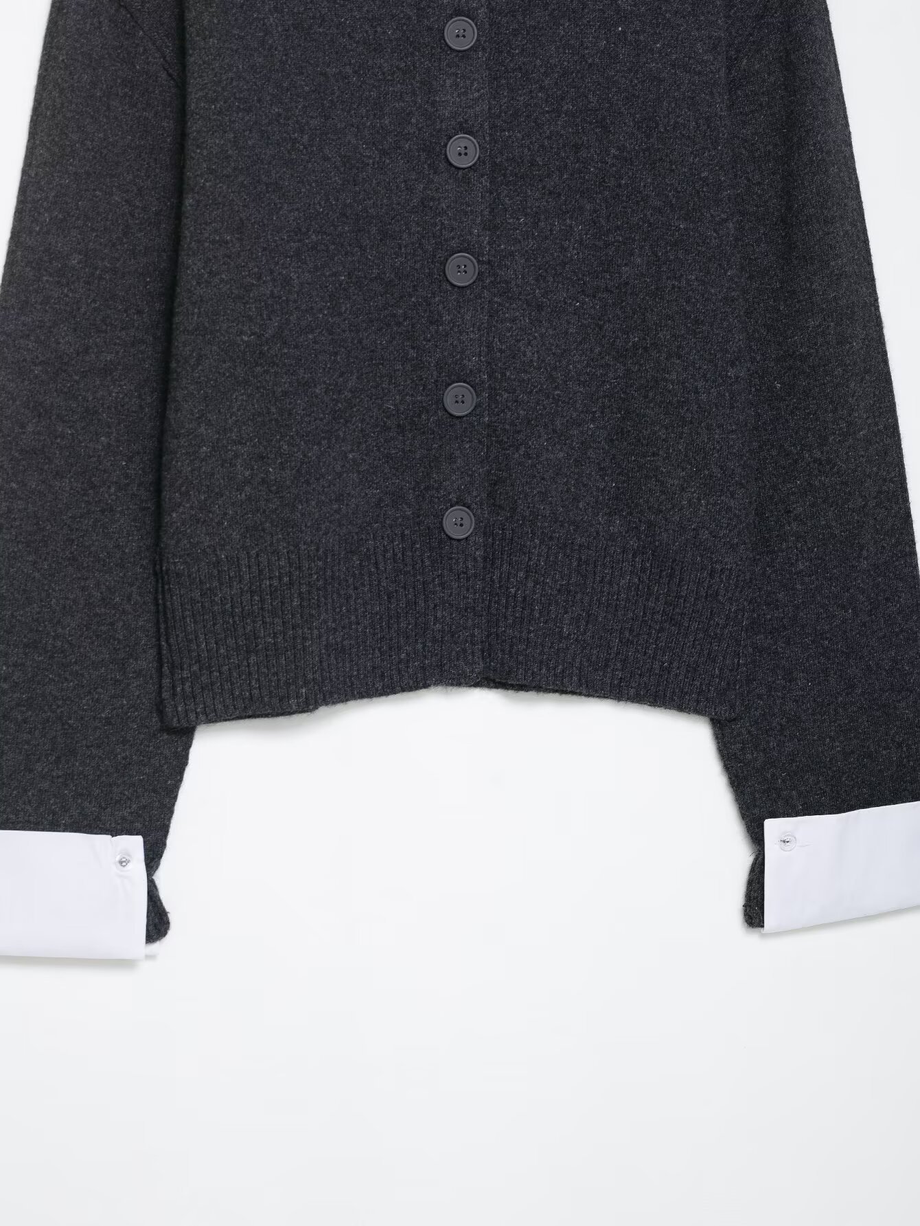Crew Neck Full Sleeve Button Front Polyester Sweater