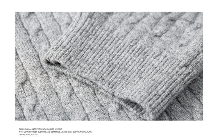 Oversized Aran Placket Sweater