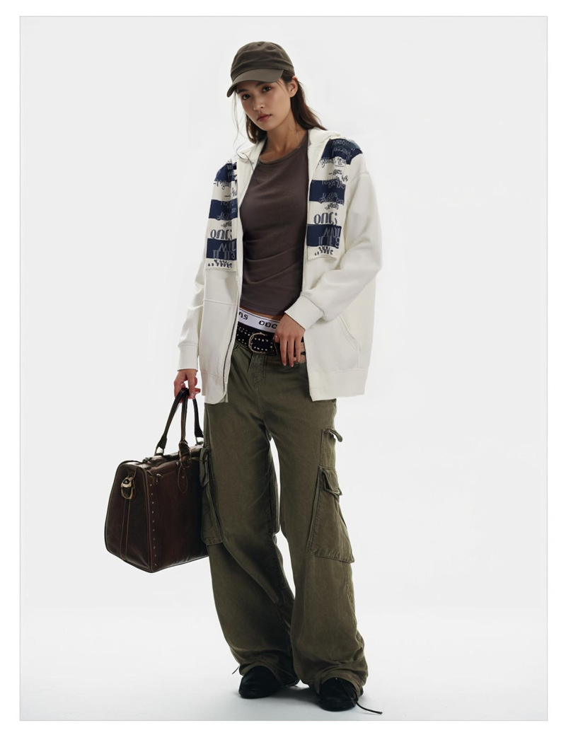 Street Style Letter Patch Suede Hooded Sweatshirt for Men and Women