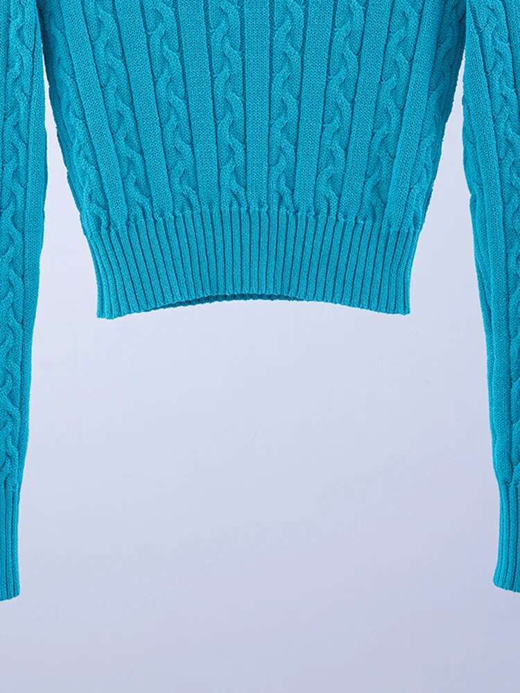 Ladies Geometric Print Crew Sweater