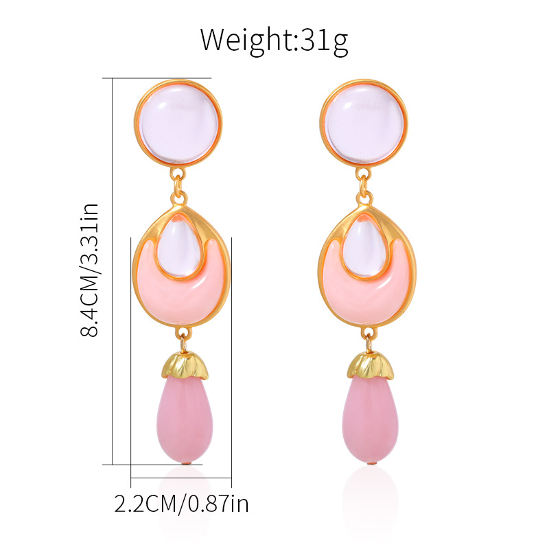 Crystal earrings fashionable alloy drop-shaped earrings